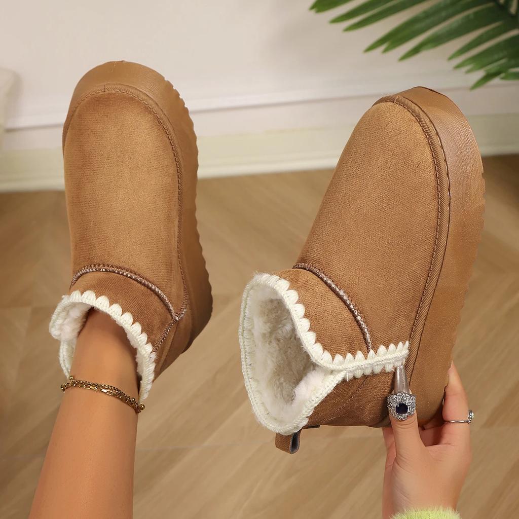 Fashion Women Winter Fashion Thick-soled Snow Boots 2025 New Flat-soled Plus Cotton Shoes Comfortable Casual Boots Women Shoes for Women