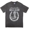 Willie Nelson Unisex Stone Wash T-Shirt: Outlaw (Charcoal Grey) (Medium)