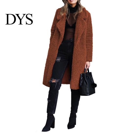 Casual Style Women Outerwear Winter Jacket Double-sided Fleece Turn-down Collar Long Sleeves Knee Everyday Length Keep Warm Cozy Overcoat Outdoor
