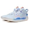Li Ning Anti-Five 3 Fabric Synthetic Leather Non-Slip Breathable Mid-Top Basketball Shoes Men Sneakers Sky-Blue ABFT005-5