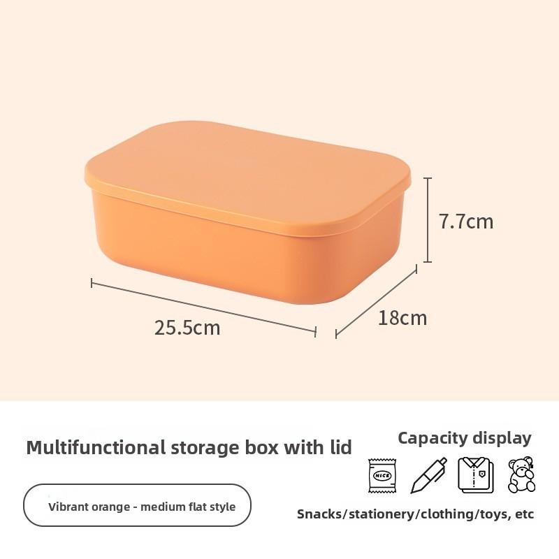 Modern Plastic Storage Bin With Lid For Home Office Organizing And Toy Collection