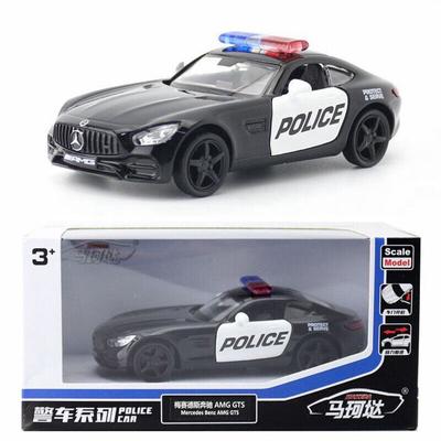 1/36 skala Benz AMG GTS Polizei Auto Modell Auto Diecast Spielzeug für Kinder Jungen Geschenk Pull Back