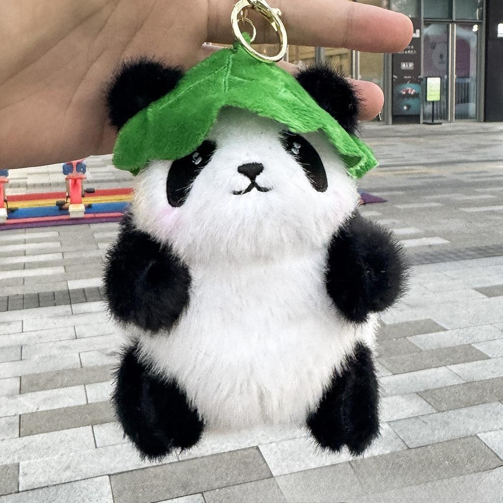 Non-Toxic New Cartoon Panda Plush Keychain Pendant Kawaii Stuffed Doll Bag Charm Pendant Car Keychain Children Backpack Decoration Gift