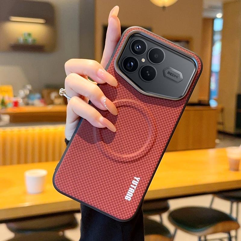 

For Xiaomi POCO F8 Ultra F8 Pro Case Magnetic Carbon Fiber Texture PU Leather Cover With Metal Button for Poco F 8 Pro Poco F8 ultra