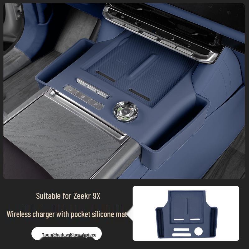 Silikon-Getränkehalter-Schutzmatte für Zeekr 9X Wireless Charging, Auto-Innenzubehör.