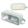 Clear Transparent Transparent Pencil Bag Double Layer Large Capacity Pen Case  For School Students