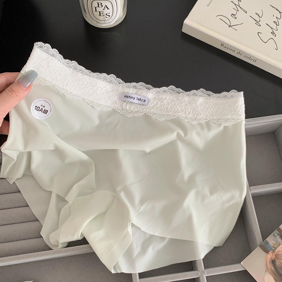 

Бесшовное женское нижнее белье с четырьмя углами из ледяного шелка, женское нижнее белье с хлопковой ластовицей L светло-зеленый