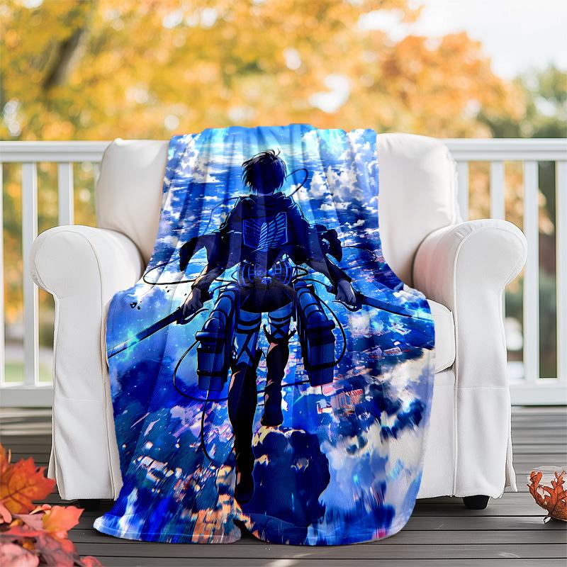 Attack on Titan3 printed throw blanket—lightweight,soft,warm;versatile blanket for all seasons—perfect as &air-conditioning throw,nap blanket