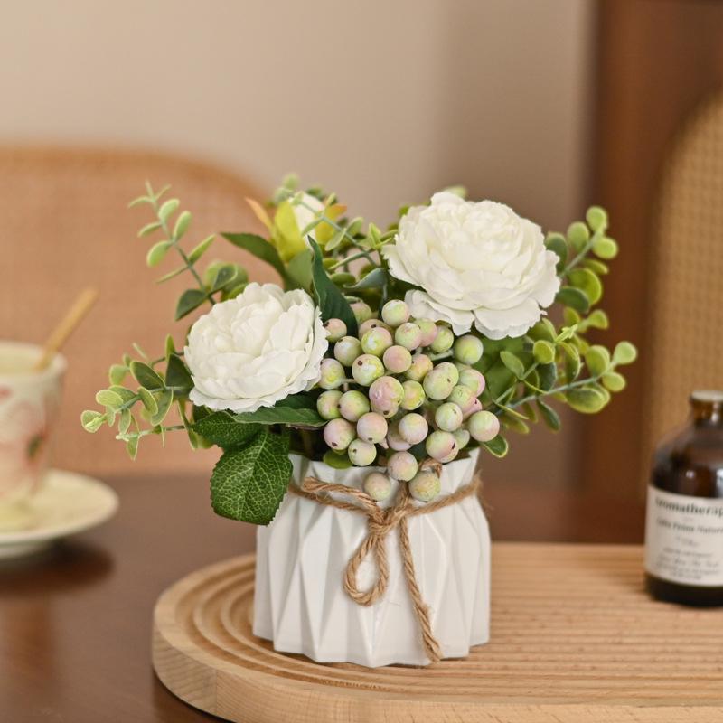 Artificial Flowers Desktop Ornament for Living Room and Dining Table Decoration