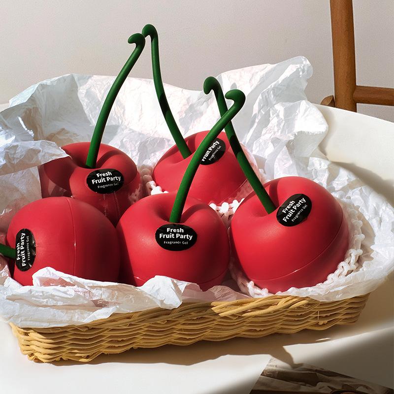 Red cherry fire free aromatherapy incense burner, fruit flavor solid balm. Home sachet, home aromatherapy, scented gift