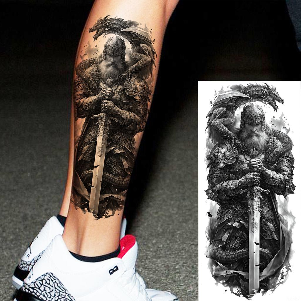 1 Blatt Krieger Spartaner Krieger Ritter Temporäre Tattoos Für Männer Erwachsene Wasserdicht Körperkunst Zeichnung Fake Tattoo Aufkleber Dekor