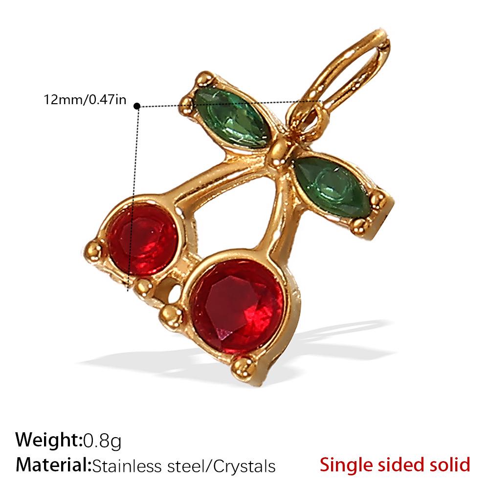 Stainless Steel Cherry Fruit Design Pendant for DIY Bracelets & Necklaces
