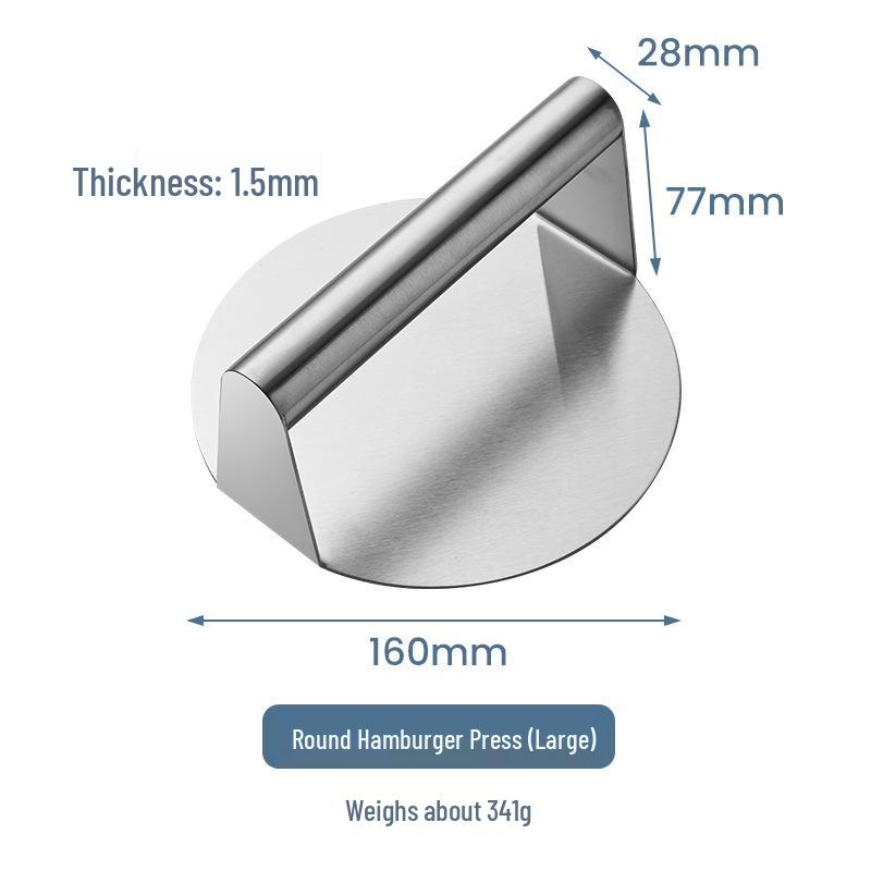 Stainless Steel 430 Manual Hamburger Patty Press for Home Use