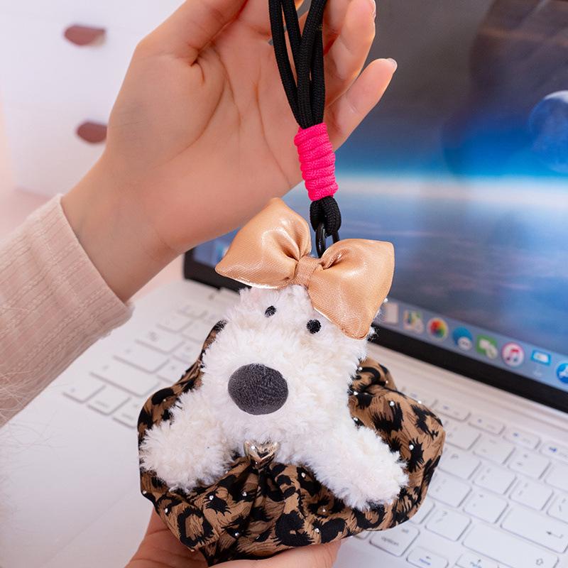 Cute West Highland Terrier Puppy Plush Keychain Bag Charm Gift for Girls