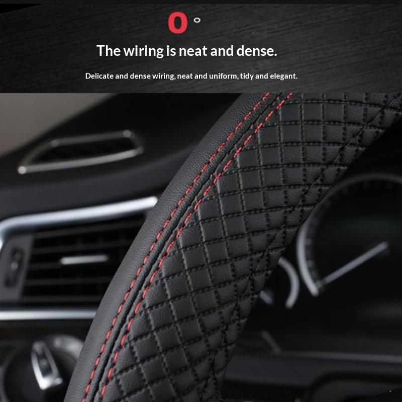 Durable 37-38cm Faux Leather Steering Wheel Cover Universal Design for Smooth Handling