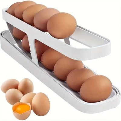 Egg Storage Box Refrigerator Egg Storage Box Dispenser Fridge Storage Anti-fall Egg Tray for Refrigerator Kitchen Organizer