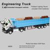 1:40 3Styles Blue Pullback Engineering Flatbed Transport Vehicle Trailer Truck Rescue Car Alloy Toys For Children Boys Gifts
