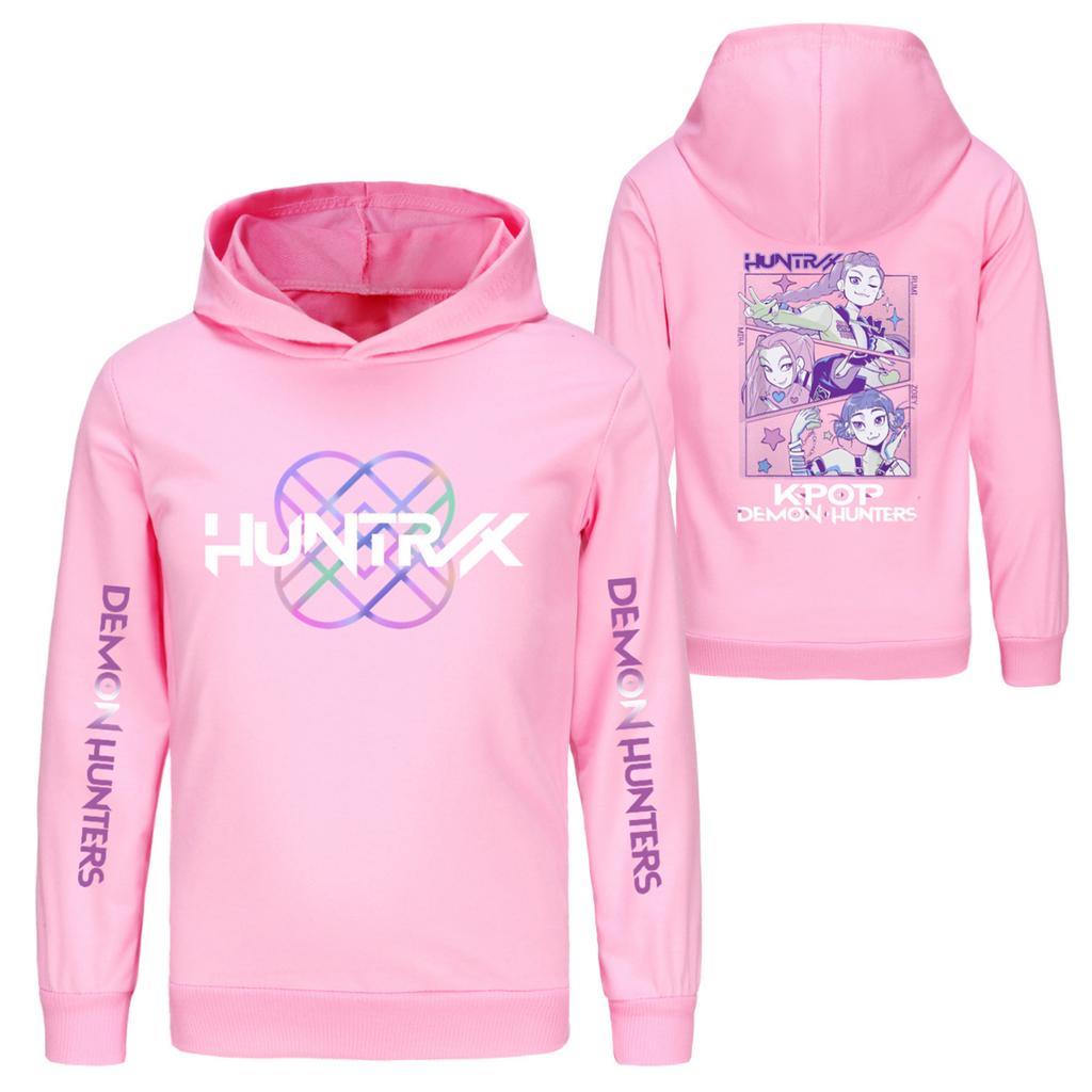 Kids' Long Sleeve Loose Pullover Letter Print Drawstring Hooded Sweatshirt