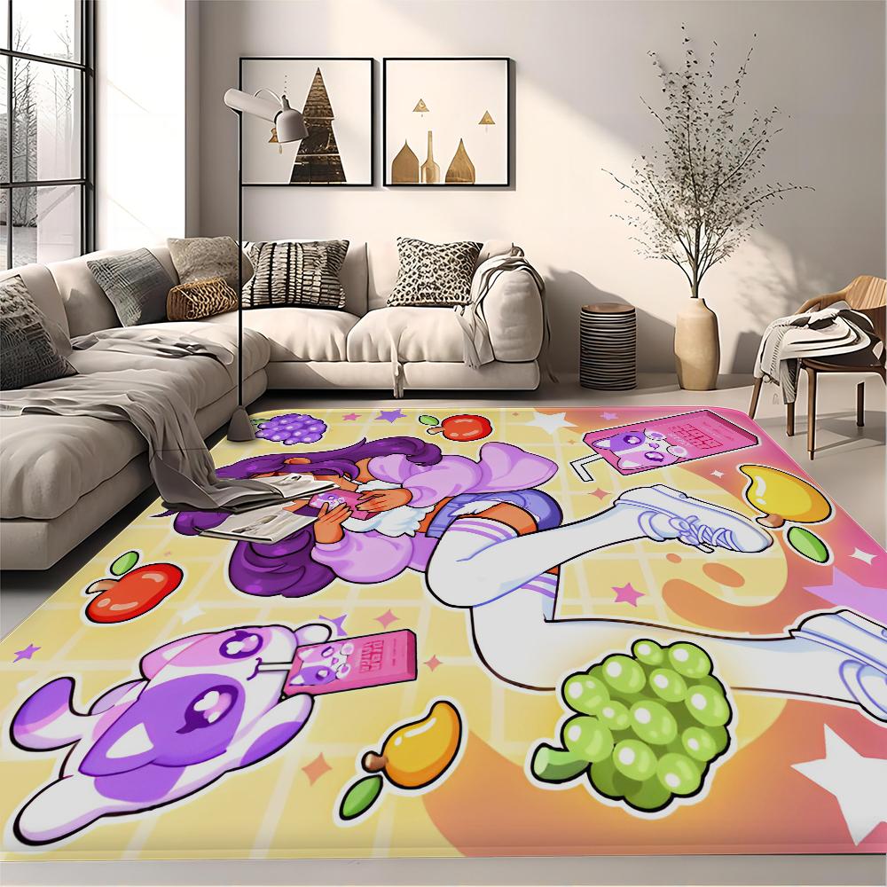 Cute Aphmau with Wings Long Rugs Cheaper Anti-slip Modern Living Room Balcony Printed Bedside Area Rugs