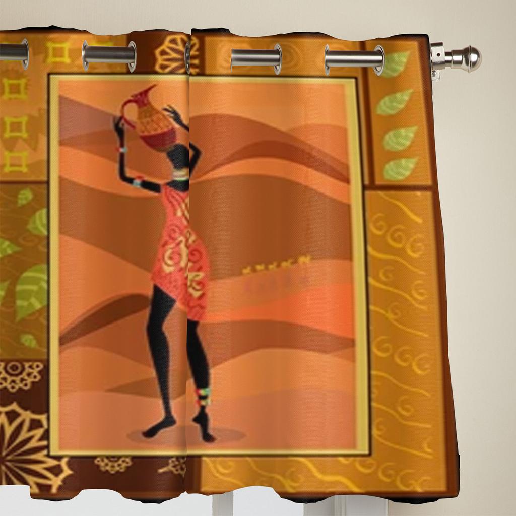 Afrykańska Dziewczyna Zasłony Okienne Do Salonu Sypialni Luksusowe Nowoczesne Zasłony Kuchenne Tkanina Draperie