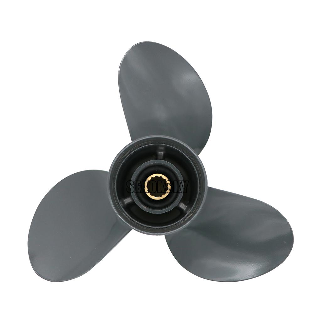 Propeller For Honda 35hp 40hp 45hp 50hp Outboard Propeller 11 1/8x14 Boat Motor Aluminum Alloy Screw 3 Blade 13 Spline 59-130ZV5 серый