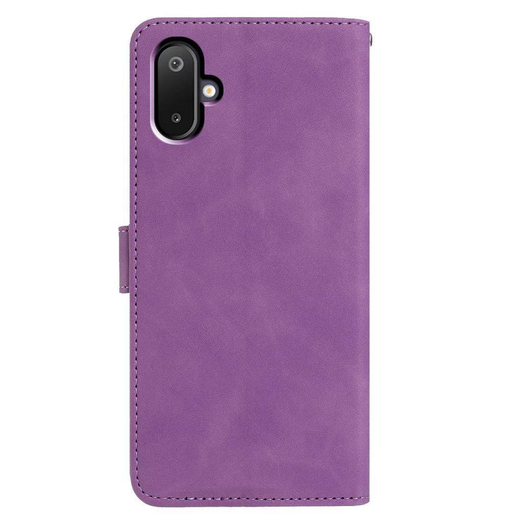 Für Samsung Galaxy M06 5G/F06 5G Hülle Schmetterling Blume Geprägt PU Leder Brieftasche Ständer Handyhülle