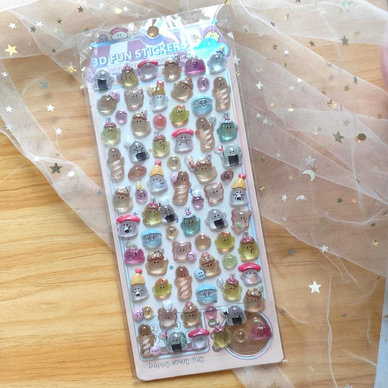 Mini Japanese Style 3D Drop Relief Stickers - Cartoon Diy Scrapbooking Journaling Stationery Cute Stickers For Diary Decor