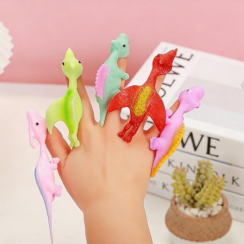 5/10/15/20Pcs Dinosaur Slingshots Flying Finger Flinger Toys For Kids Birthday Party Valentine Gifts Stuffer  Classroom Prize