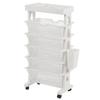 Movable Bookshelf 6 Tier Large Capacity Thickened Multifunctional Rolling Book Rack for Deskside Living Room