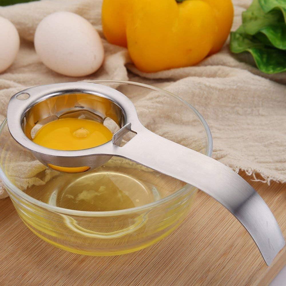 Stainless Steel Egg Yolk White Filter Extended Handle Egg Sieve Professional Egg Separator Baking