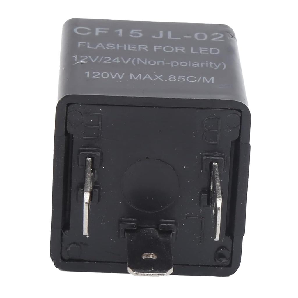 CF15 JL02 LED Flasher Relay 3 Pin Electronic Turn Flashers Non Polarity 12V 24V Universal ABS Normally Open Flash Relay