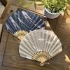 Japanese Style Fan Vintage Bamboo Folding Hand Held Fan Dance Hanfu Zen Shell Fan Classical Cheongsam Photo Props Art Gifts