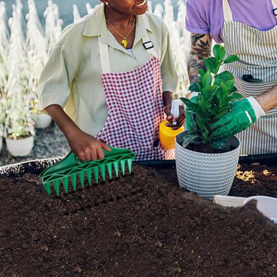 12-Hole Soil Digger Garden Dibber Seeds Spacing Tool Garden Tool for Easy Planting Seeds Raised Bed Planter Box Use