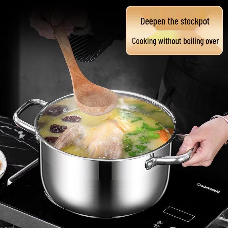 HANDUNYOU 22cm Stainless Steel Saucepan