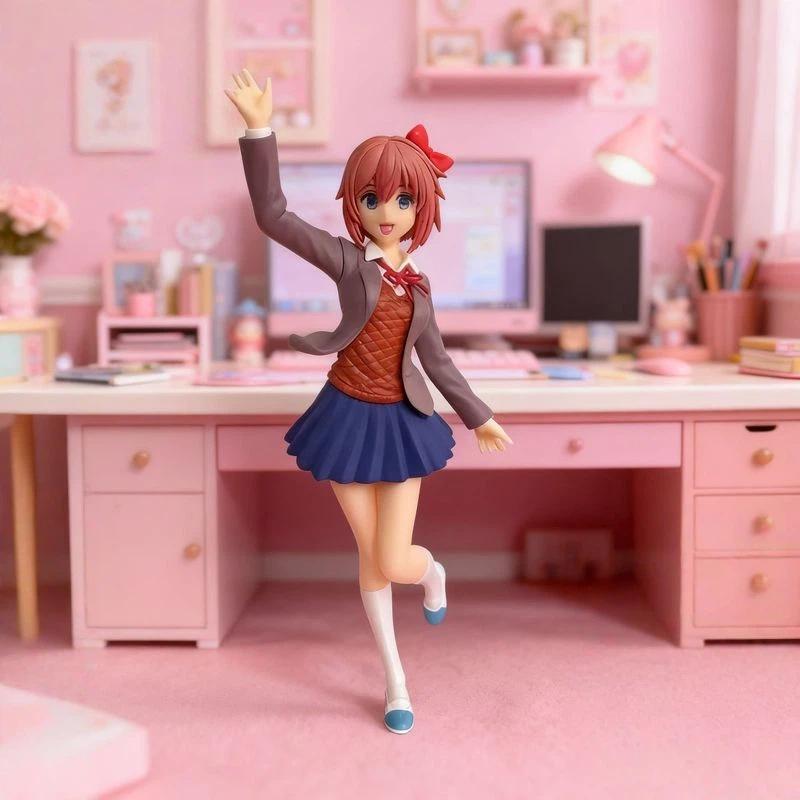 Doki Doki Literature Club Sayori Anime Figure Static Standing Pvc Model Boxed Desktop Decoration Collectible Gift For Anime Fans