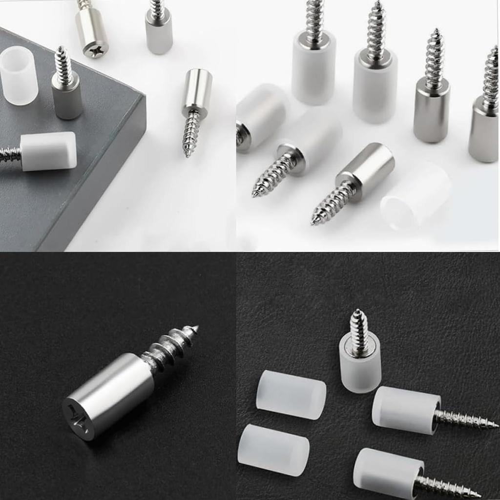 100/10PCS Self Tapping Screw Layer Plate Holder Wardrobe Septum Brackets Fixed Screw Shelf Support Pegs with Non-Slip Sleeve