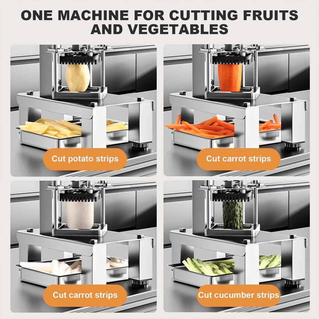 French Fry Cutter & Potato Dicer, 2/3 Blades Heavy-Duty Stainless Steel Potato Cutter, Commercial Vegetable Chopper for Home Kitchen Restaurant