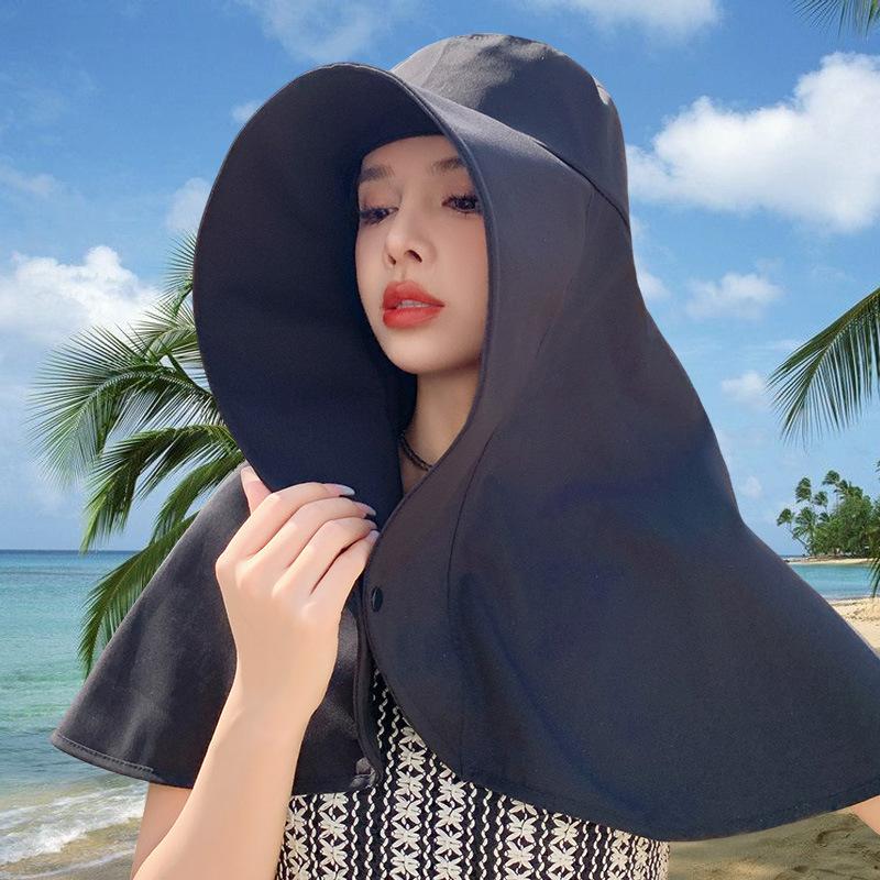 [Completely unable to sun] Sunscreen hat women's summer new oversized shawl sun hat large brim UV protection