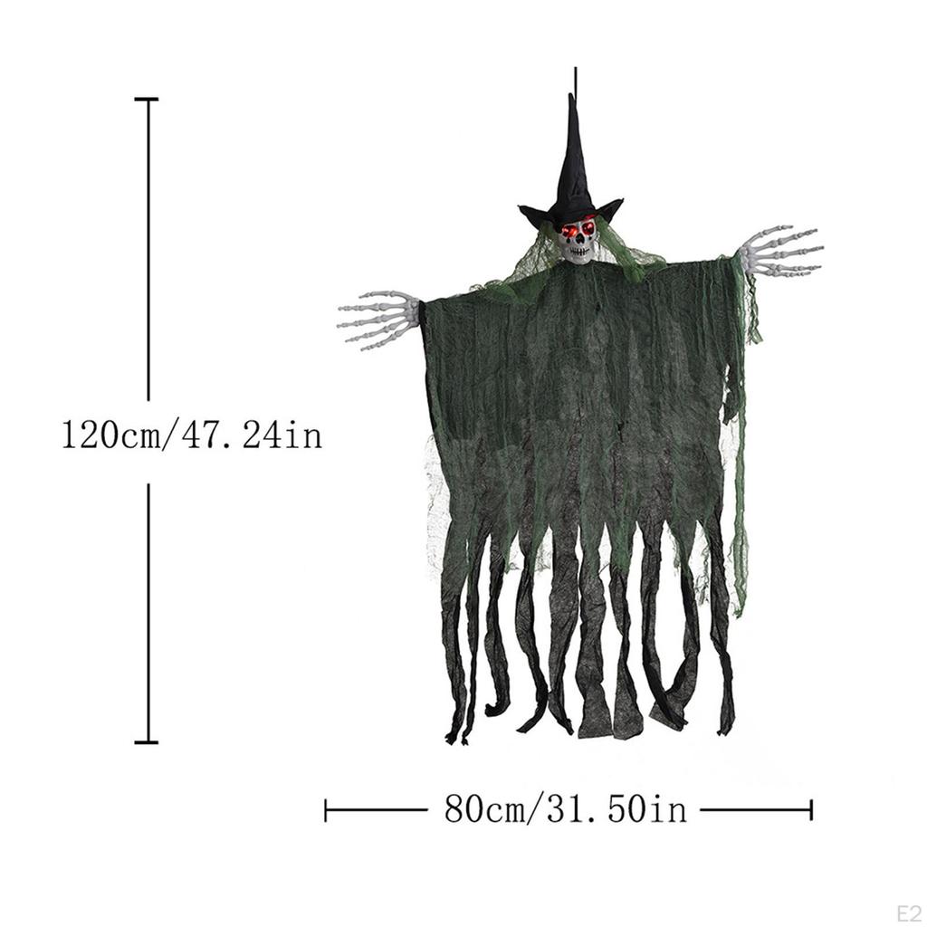 Halloween Hanging Decoration ,Flying with Hats, Festive Scene Setup Accessory Prank Glowing Witch