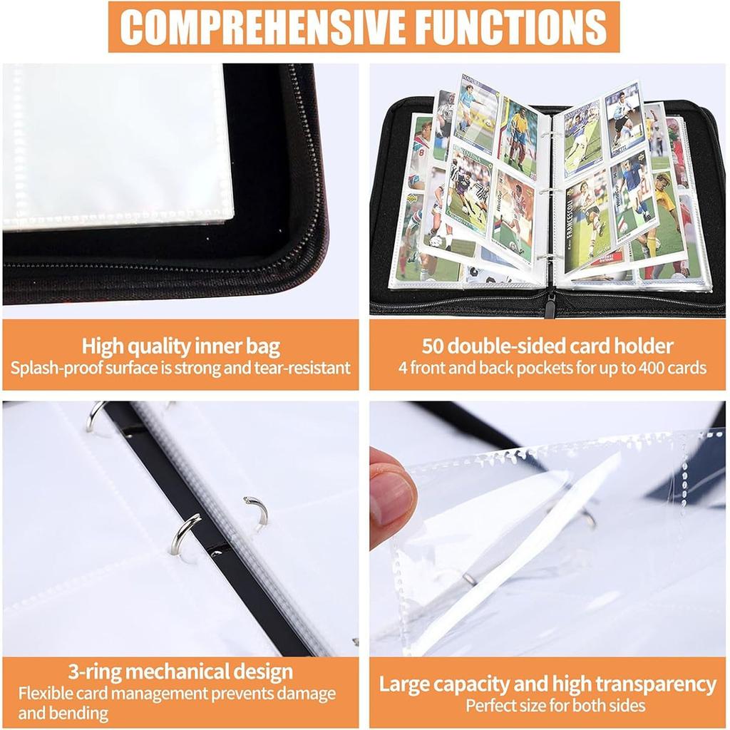 Pikachu Lightning 4-Compartment Card Album 400 Slots Collectible Card Storage Portfolio Case