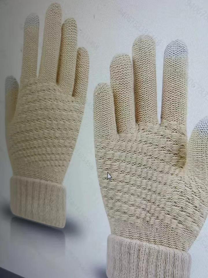 Students Windproof and Warm Korean Knitted Wool Gloves Simple Gloves Autumn and Winter Riding Warm and Velvet