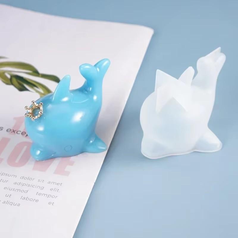 3D Dolphin Cartoon Silicone Mold Cute Animal DIY Crystal Epoxy Resin Jewelry Making Decoration Tool