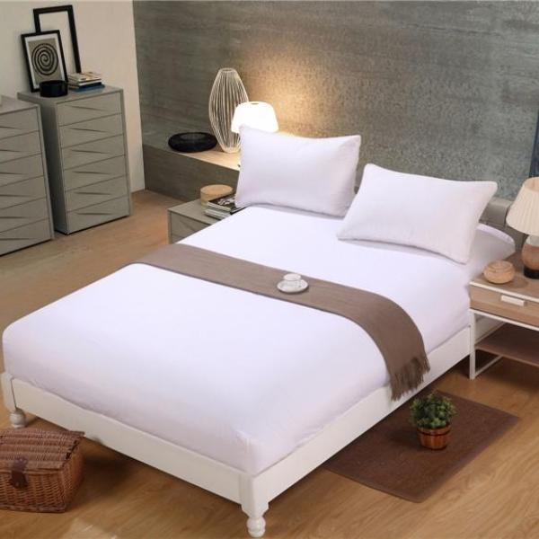 99% Waterproof Bed Cover with Elastic Band Solid Fitted Sheet Smooth Breathable Mattress Pad Cover Anti Mites Bed Linens Multi Size