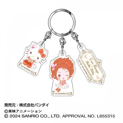 Sanrio Yes  PreCure 5 Gogo  X Sanrio Characters  Triple Acrylic Key Chain 02 Cure Rouge X Hello Kitty