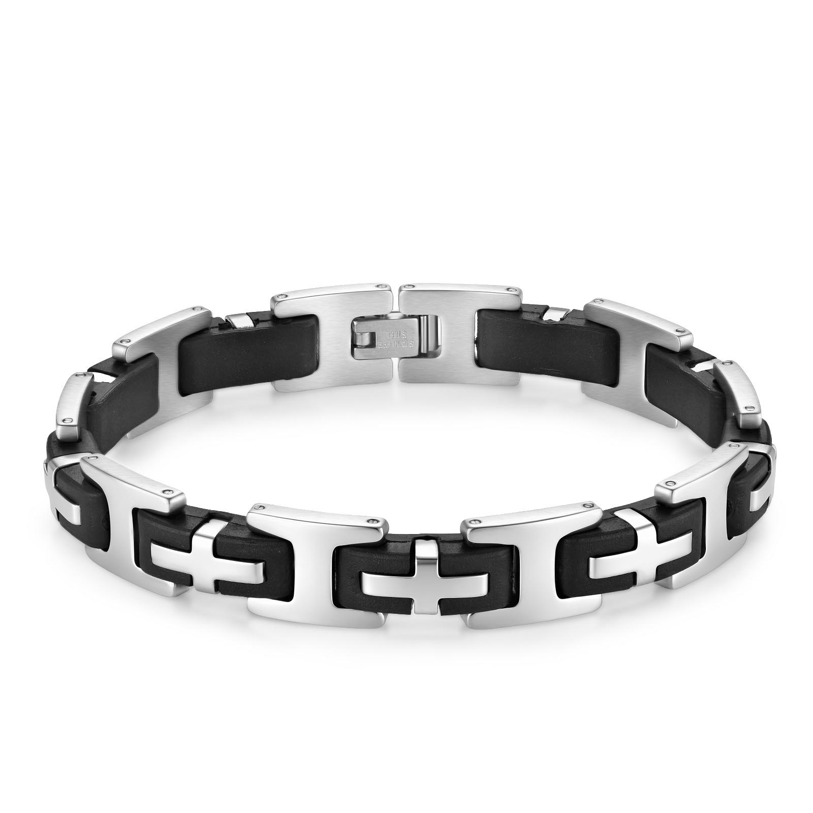 Black Leather Rope Cowhide Men s Double Woven Bracelet Handmade Multi-layer Bracelet 2026 21CM