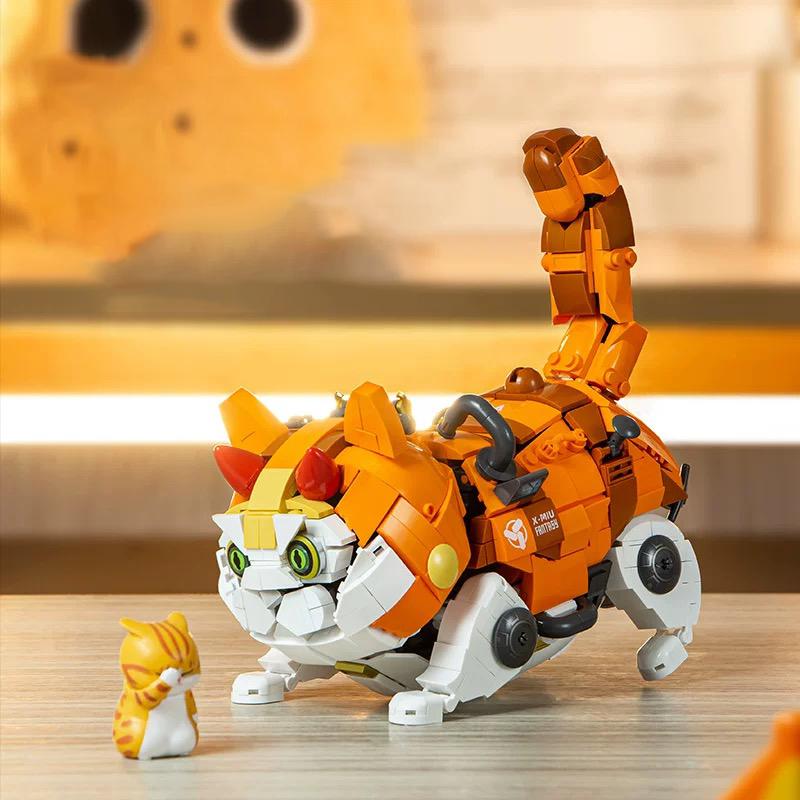 Mechanical Cat Building Block Series, Creative Moc Building Block Model Ornaments Gifts, Children'S And Adult Educational Toys