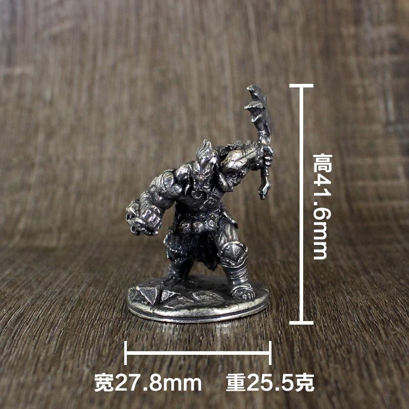 Metal Orc Tribe Soldier Archer Action Figures Desktop Game Chess Pieces Collectible Miniature Model Car Interior Ornament