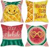 Copricuscini Decorativi Frutta Primavera Estate 18x18 Set da 4, Anguria Ananas Stay Awhile Veranda Patio Esterno
