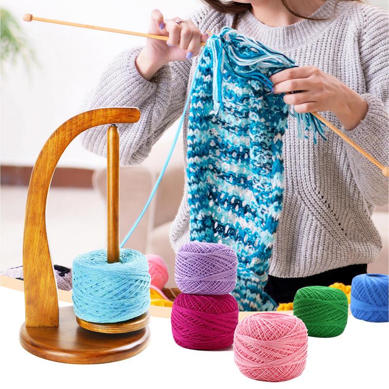 Dreh-Spinner Holz Garnhalter Spinn- Strickwerkzeuge Häkelhalter Drehbar Magnetische Garnspule Wollknäuel Aufwickler