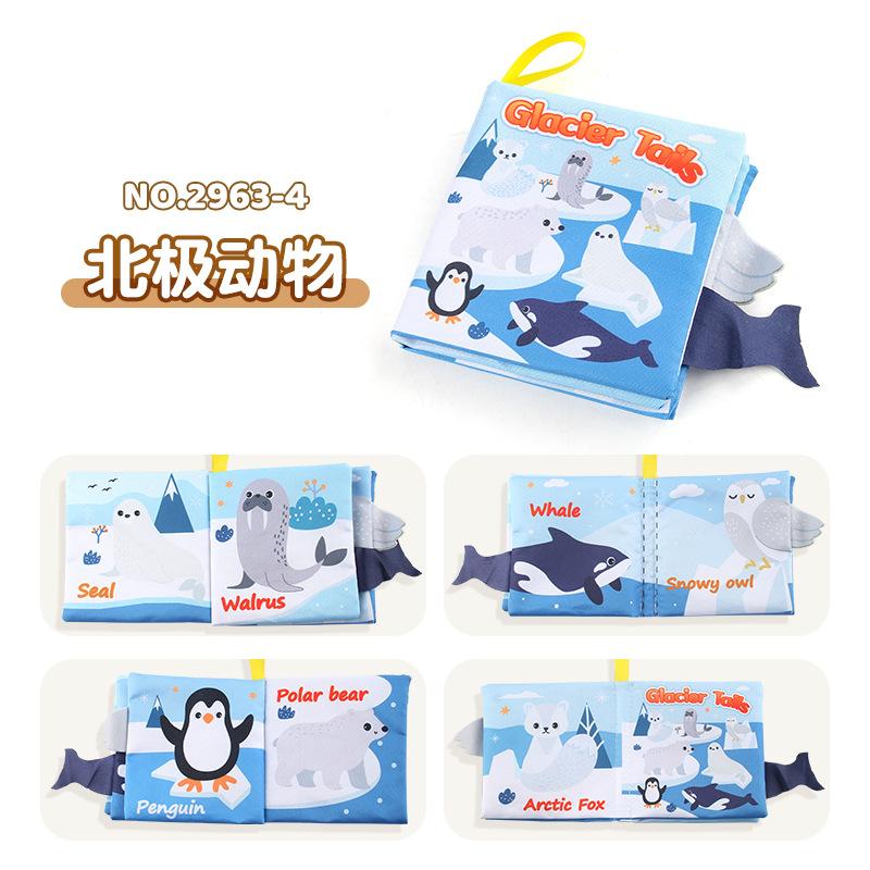0-3 Years Old Baby Tail Cloth Book 6 Themes Forest Insects Animal Palm Book Early Education Toys